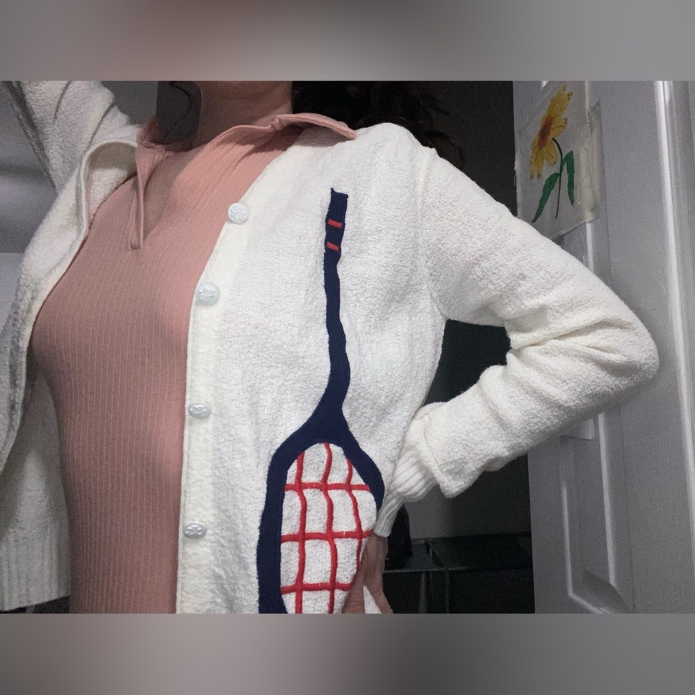 Vintage Saks Fifth Avenue Athletic Tennis Cardigan